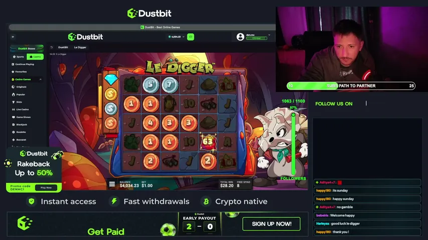 dustbit_official playing Slots & Casino - Live Casino Stream