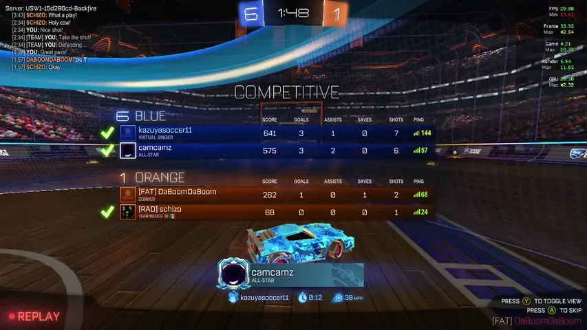 rocket league and chillin