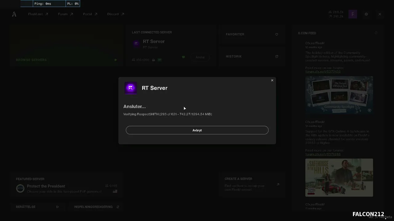 Falcon212c live stream
