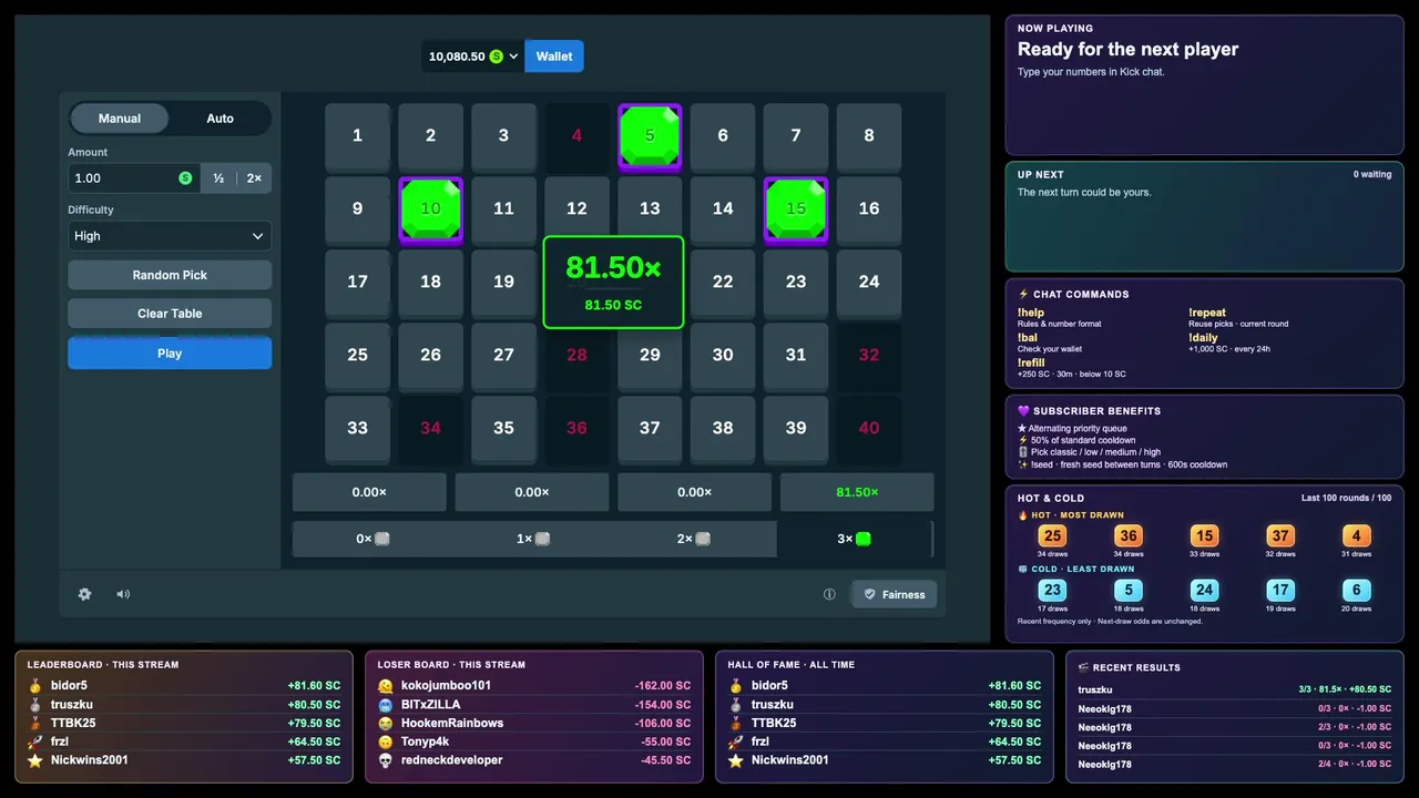 KickPlaysKeno live