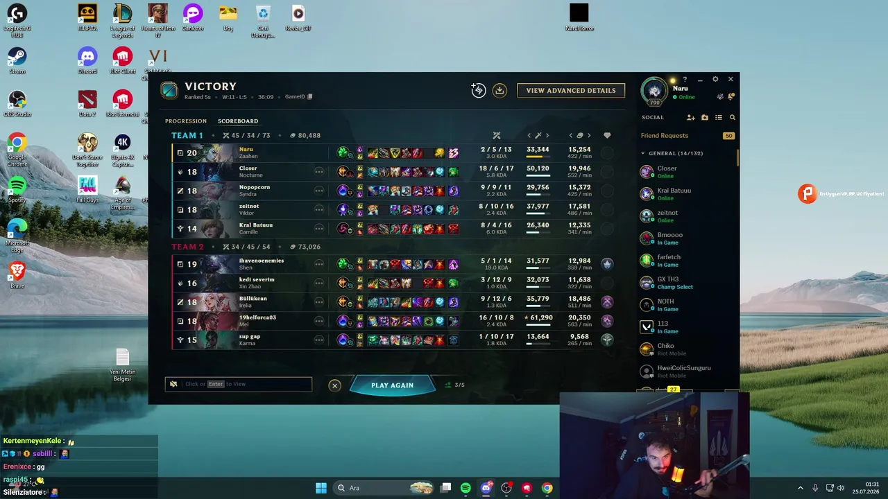 TARİHİ EKİP BİR ARADA 5v5 RANKED !pindirim