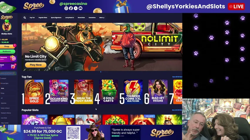 shellysyorkiesandslots playing Slots & Casino - Live Casino Stream