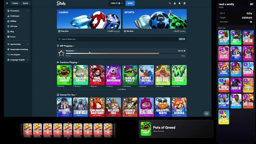 raulhaha playing Slots & Casino - Live Casino Stream