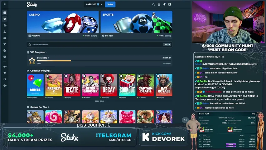 $1000 COMMUNITY HUNT ON STAKE - CHAT KEEPS EVERYTHING IT PAYS - BTCs.GG