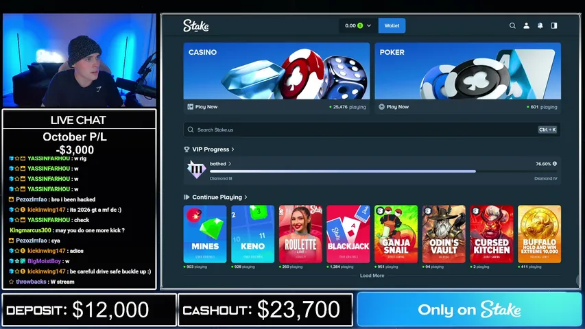 troystake playing Slots & Casino - Live Casino Stream