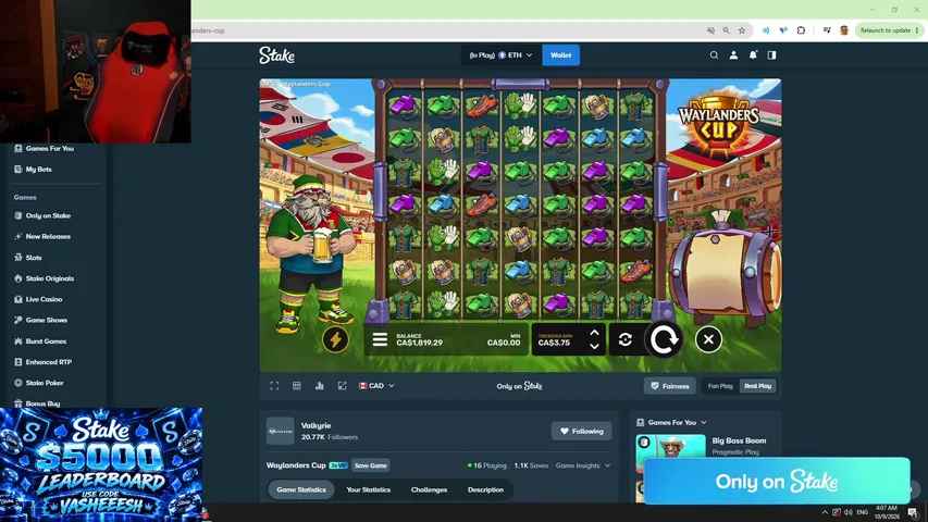 vasheeesh playing Slots & Casino - Live Casino Stream