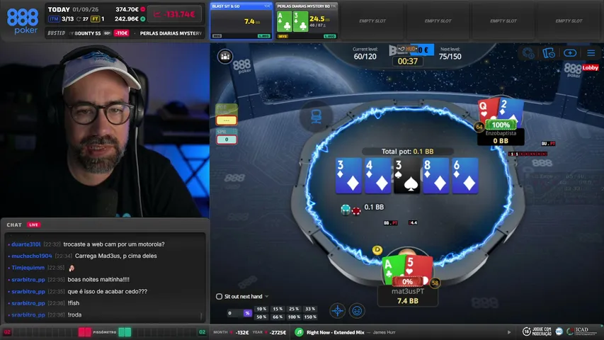 🔞🇵🇹 Ⓜ️ MTT Liveplay de Torneios 🔵 Poker na !888 ☑️ https://mat3us.pt/poker