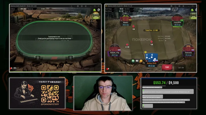 piano-mystery playing Poker - Live Casino Stream