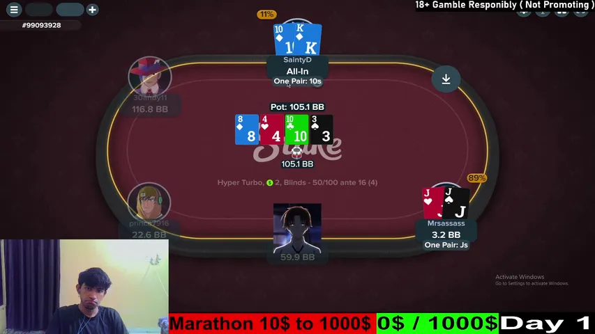 messhimself playing Poker - Live Casino Stream
