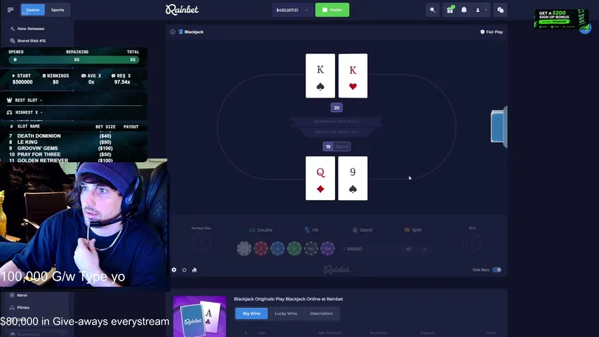 cadehawk playing Slots & Casino - Live Casino Stream