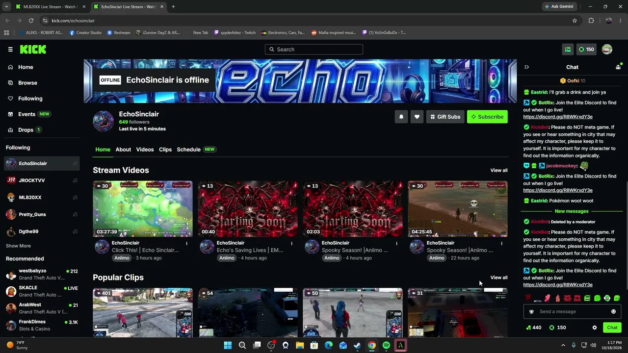 B0BBER live stream