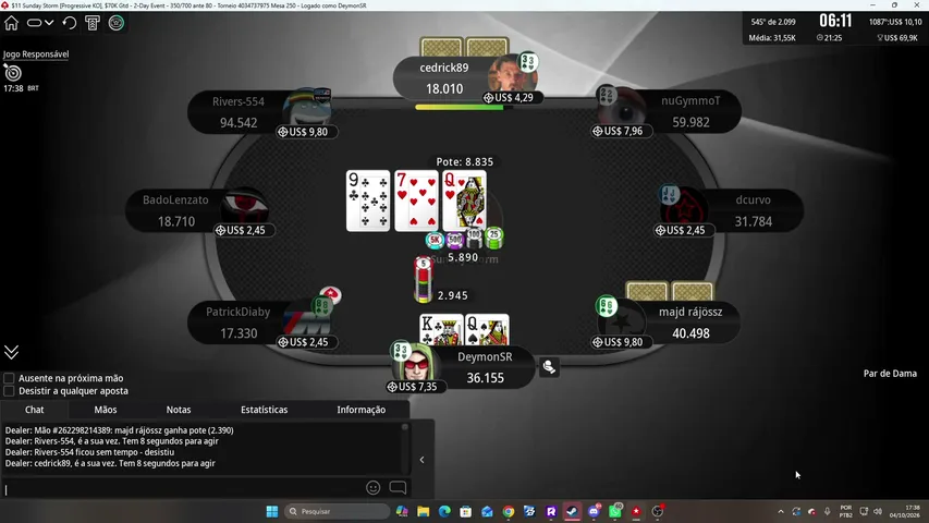 deymonsr playing Poker - Live Casino Stream