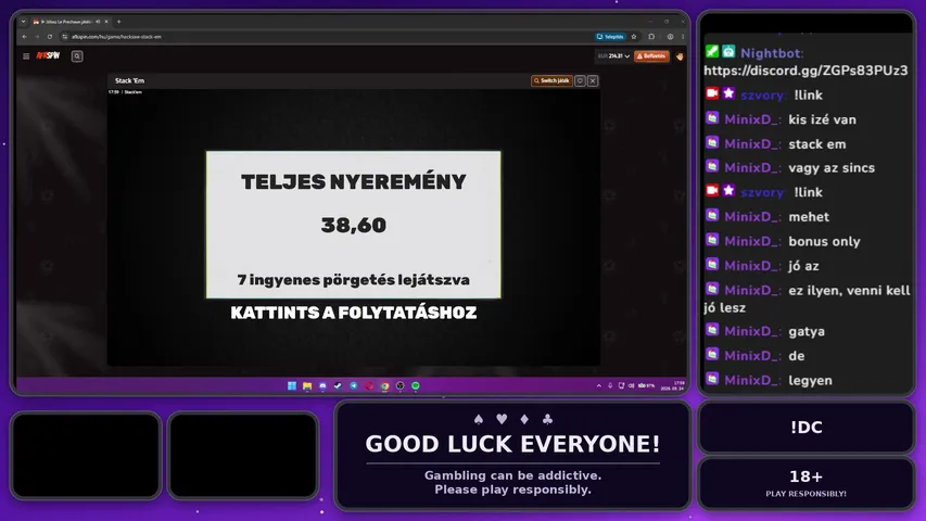 🏆potyogunk meg mindig ugyanott🎰 !dc | !link 🟣 Discordon nyereményjáték
