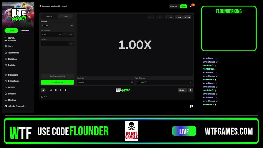 flounderking playing Slots & Casino - Live Casino Stream