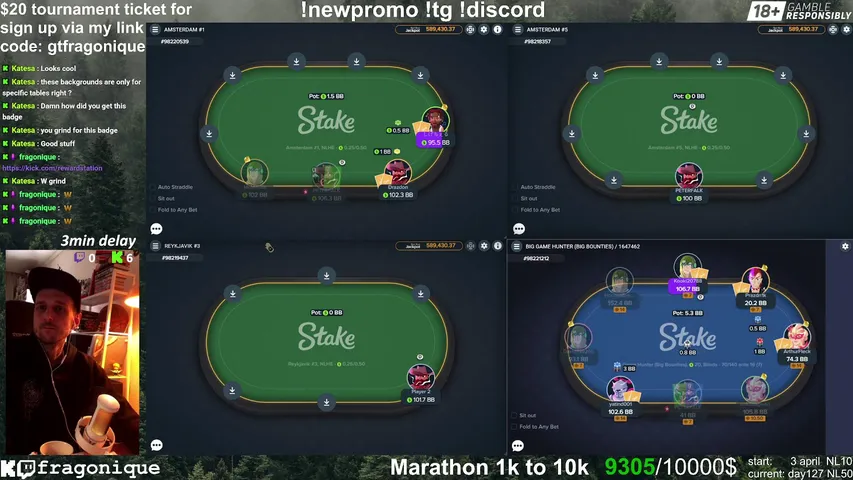 fragonique playing Poker - Live Casino Stream