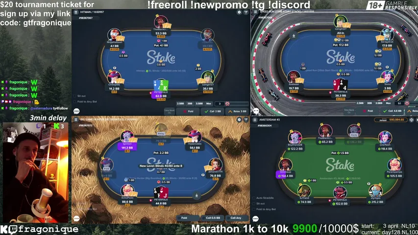 fragonique playing Poker - Live Casino Stream