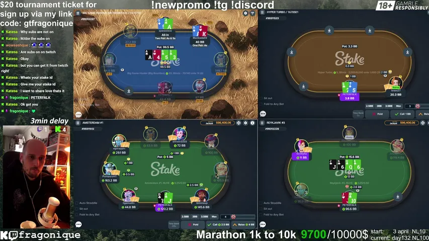 fragonique playing Poker - Live Casino Stream