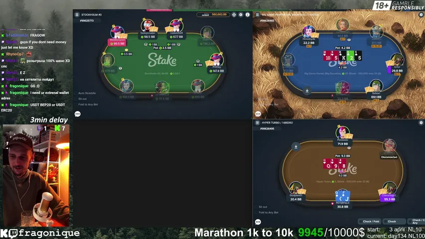 fragonique playing Poker - Live Casino Stream