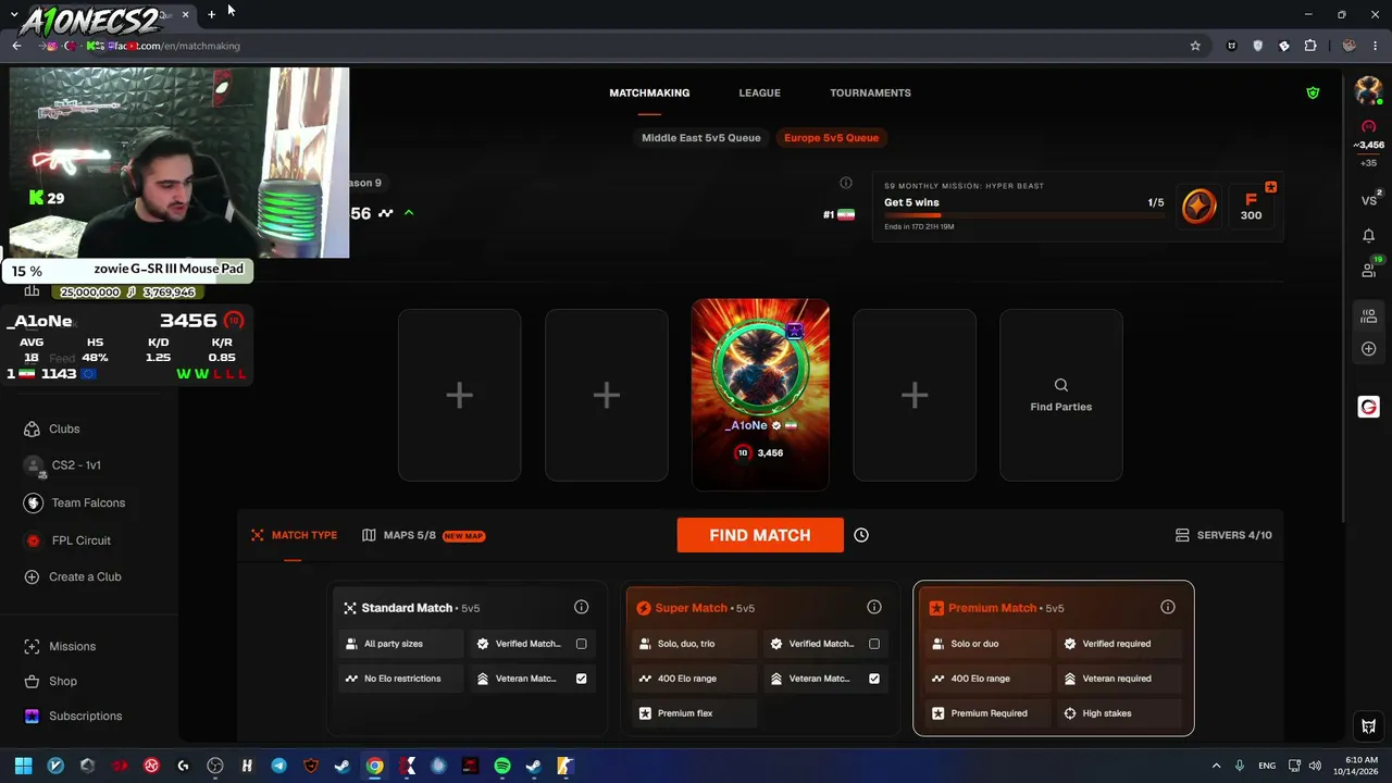 A1onecs2 live stream