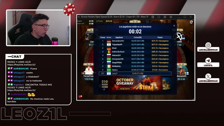 Leoz1l playing Poker - Live Casino Stream