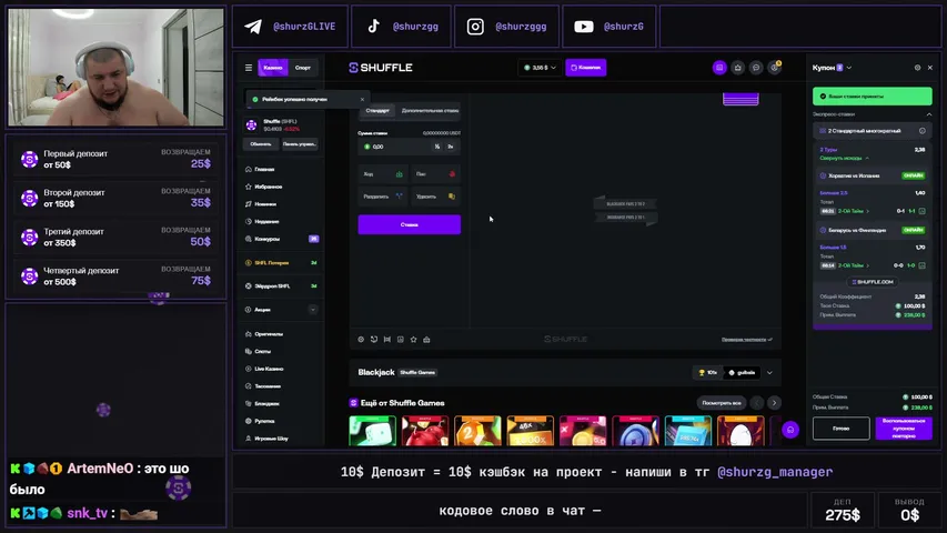 shurzggg playing Slots & Casino - Live Casino Stream