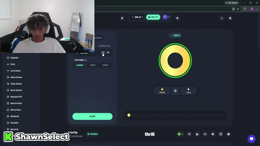 shawnselect playing Slots & Casino - Live Casino Stream