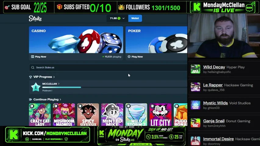 mondaymcclellan playing Slots & Casino - Live Casino Stream
