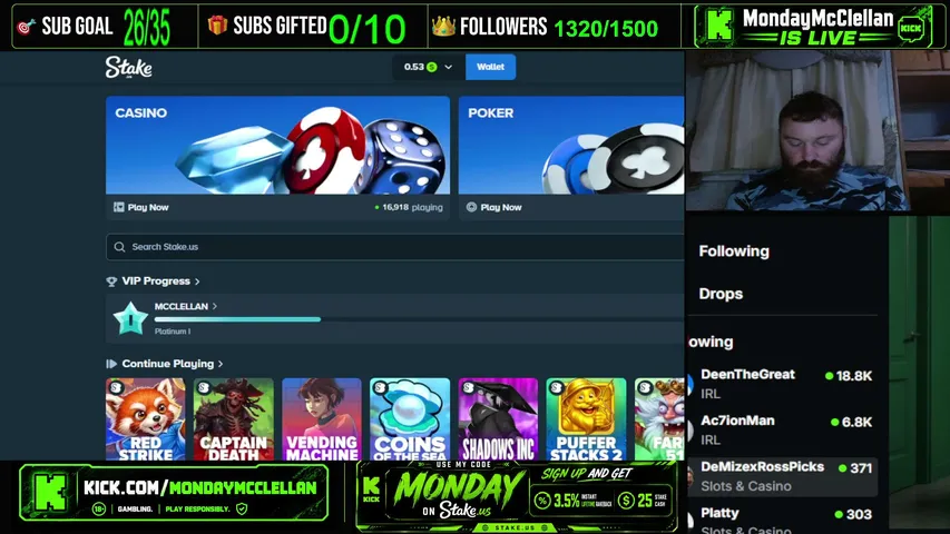 mondaymcclellan playing Slots & Casino - Live Casino Stream