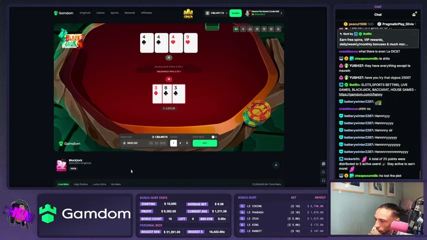hennyfromhamilton playing Slots & Casino - Live Casino Stream