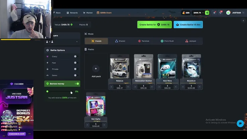 justsan666 playing Slots & Casino - Live Casino Stream