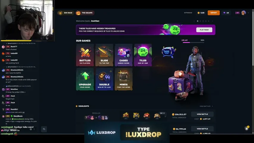 justsan666 playing Slots & Casino - Live Casino Stream