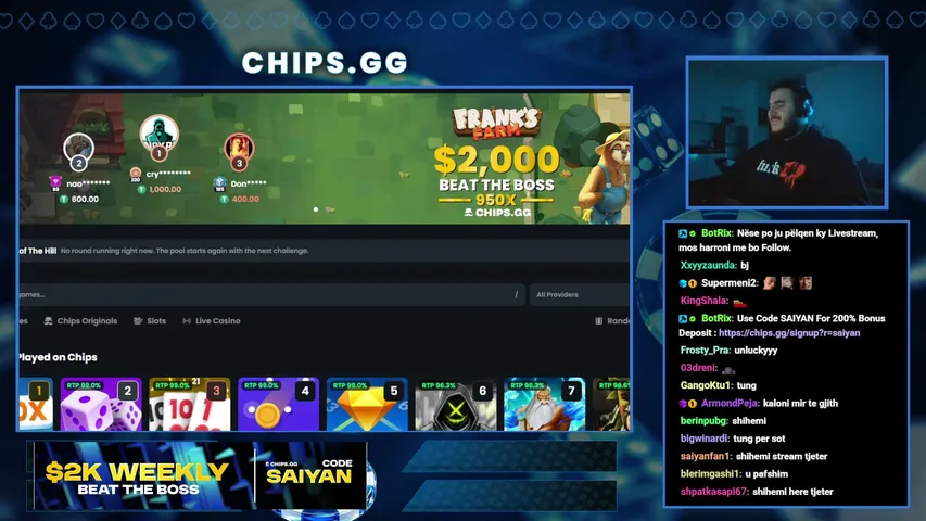 MAX WIN Tonight in Chips.gg / 500$ Balance Use Code SAIYAN For 200% Bonus Deposit / !chips.gg