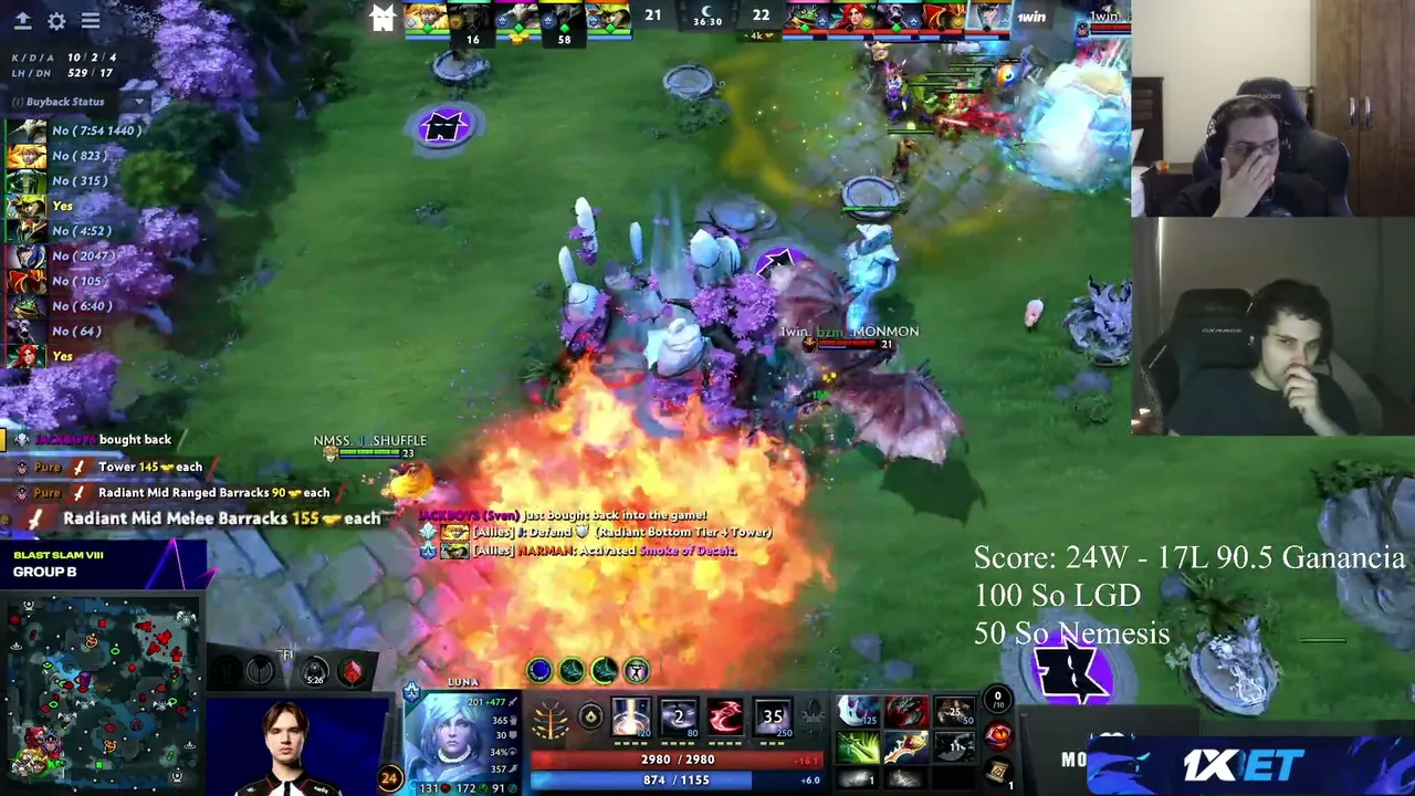 MatthewDota — BLAST SLAM Vlll | LGD vs XG - 1W vs Nemesis | 1xBet - Código: GOTTO1X