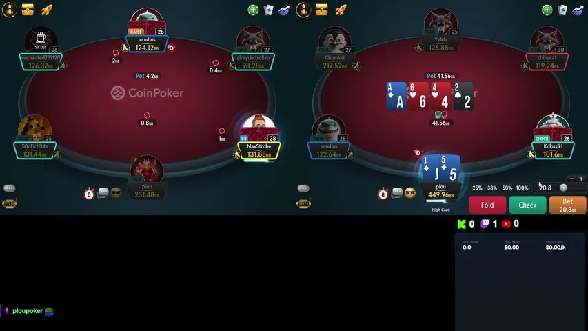 PlouPoker playing Poker - Live Casino Stream