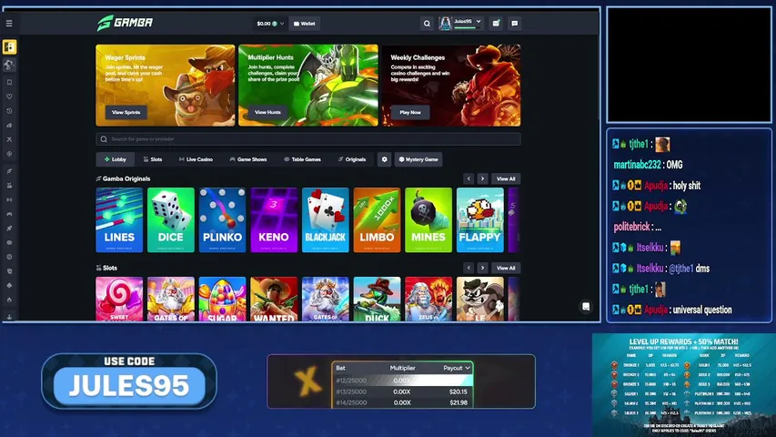 KingJul95 playing Slots & Casino - Live Casino Stream