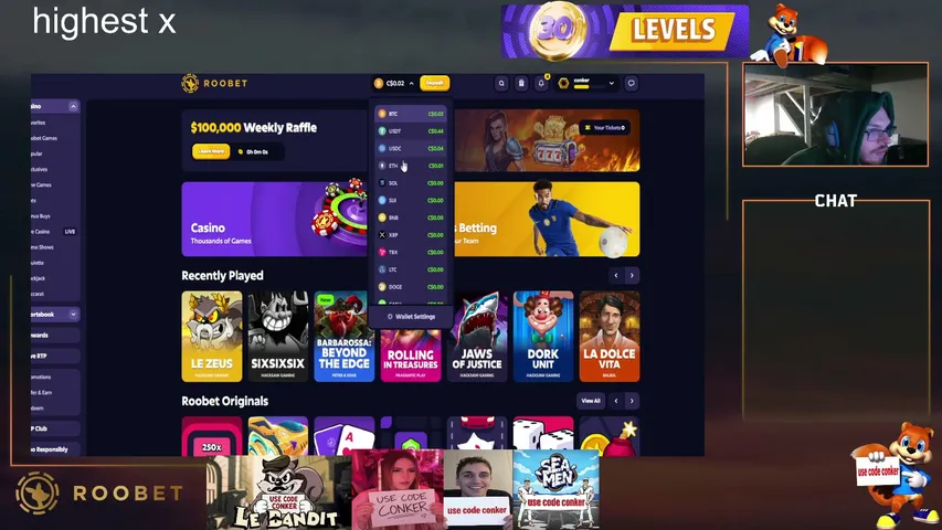 conker playing Slots & Casino - Live Casino Stream
