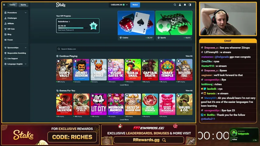 RollinRiches playing Slots & Casino - Live Casino Stream