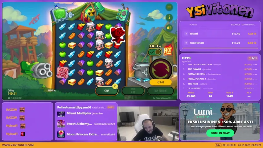 Ysivitonen playing Slots & Casino - Live Casino Stream