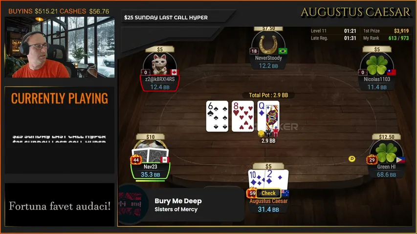 AugustusCaesarPoker playing Poker - Live Casino Stream