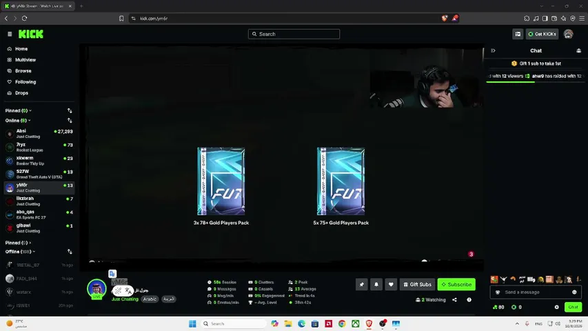 ahw9 playing Just Chatting - Live Casino Stream