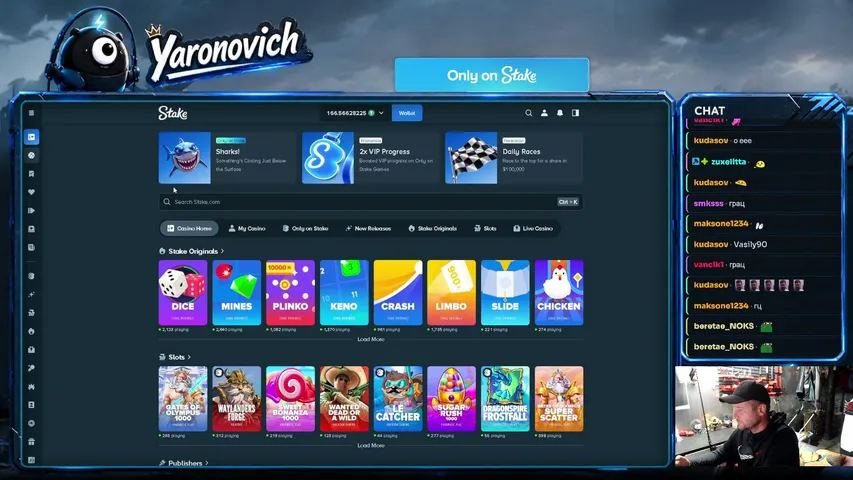 yaronovich playing Slots & Casino - Live Casino Stream