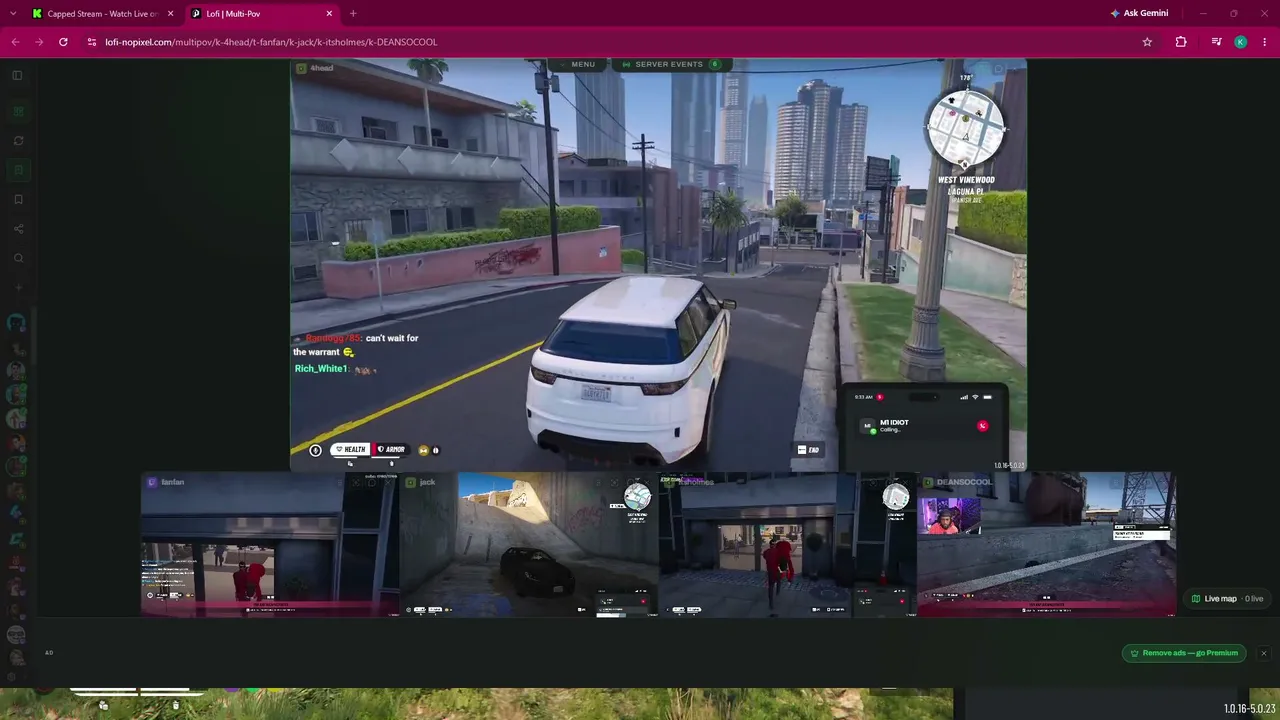 Capped live stream