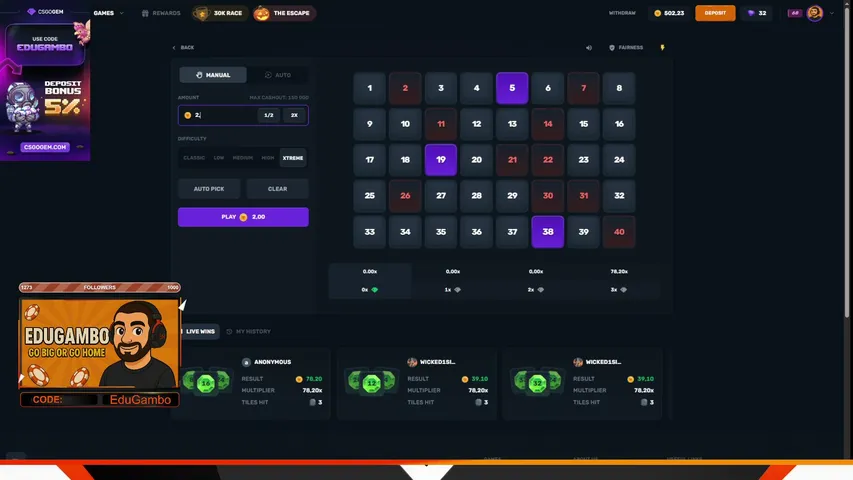 edugambo playing Slots & Casino - Live Casino Stream