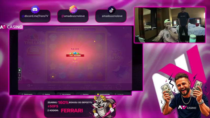 AmadeuszFerrari playing Slots & Casino - Live Casino Stream