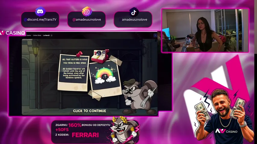 AmadeuszFerrari playing Slots & Casino - Live Casino Stream