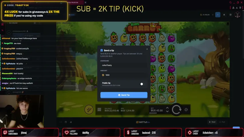 Toasty2k99 playing Slots & Casino - Live Casino Stream