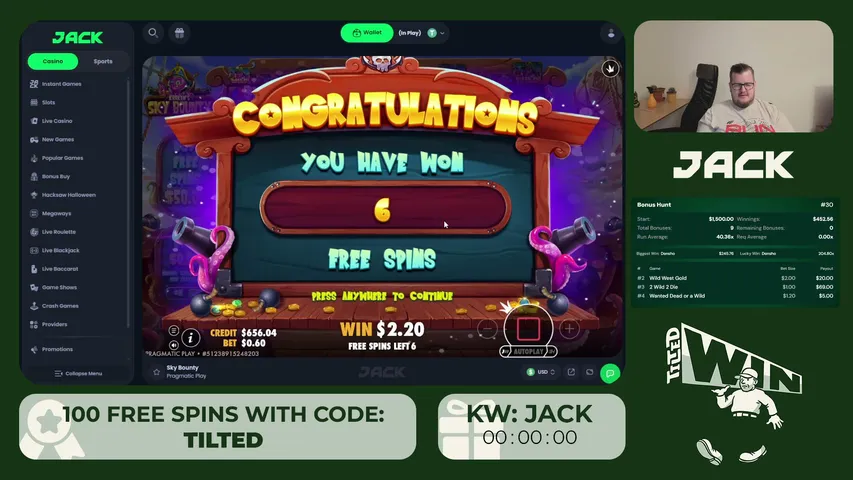 tiltedwin playing Slots & Casino - Live Casino Stream