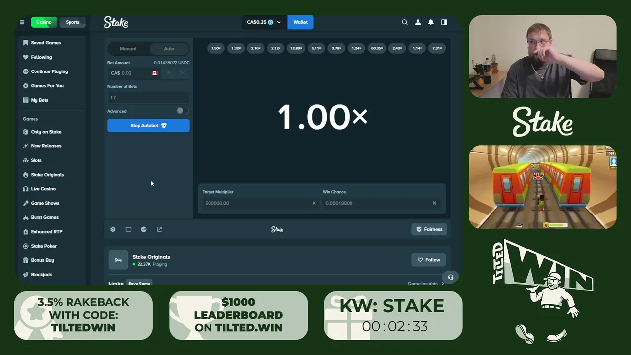 TiltedWin live