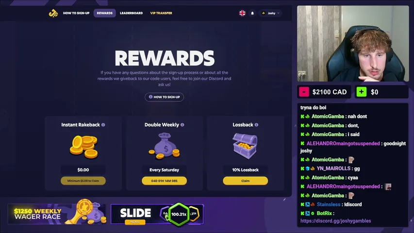 joshygambles playing Slots & Casino - Live Casino Stream