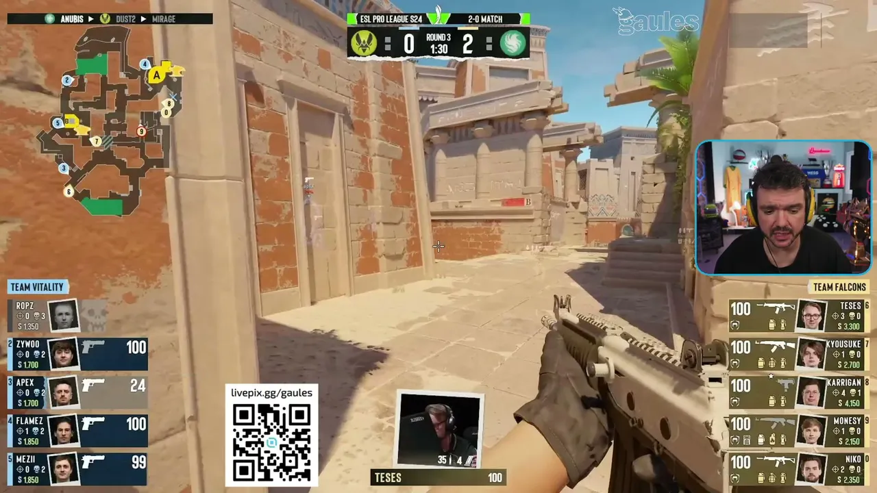 VITALITY x FALCONS - ESL PRO LEAGUE S24 - DIA 3 - !socio - Siga @Gaules nas redes sociais!